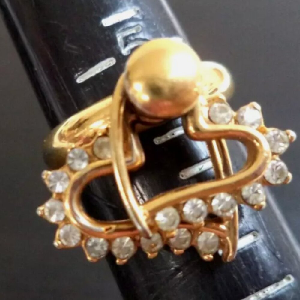 VINTAGE ESTATE SIGNED 18K CZ SZ 5 RING 1975